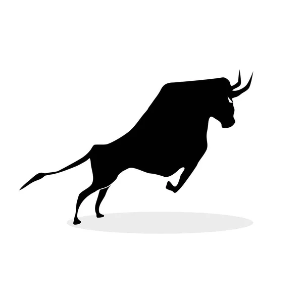 Simbolo Rialzista Borsa Simbolo Bull Silhouette Bull Vettore Mercato Crescita — Vettoriale Stock