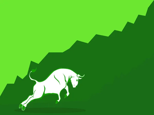 Bikapiaci Vektor Bull Piac Koncepciója Tőzsdei Befektetések Terén Helyzet Vektor — Stock Vector