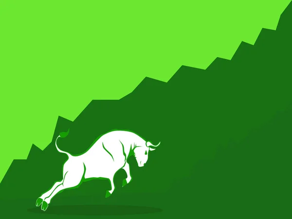 Vector Del Mercado Bull Concepto Mercado Bull Inversión Bursátil Buena — Vector de stock