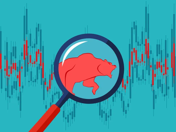 Bärenmarkttrend Isoliert Auf Grünem Hintergrund Illustrationsvektor Eps — Stockvektor