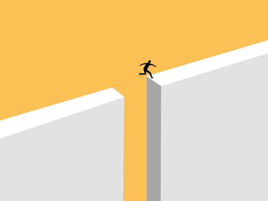 İş adamı boşluğun üzerinden atladı