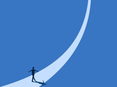 İşadamı daha yüksek bir yola doğru yürüyor