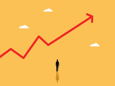 İş adamları büyüme grafiklerine bakıyorlar