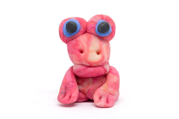 Play Dough Frog White Background — Stock Photo, Image