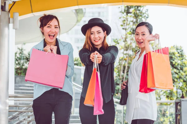 Happy woman with shopping bags enjoying in shopping. women shopping, lifestyle concept