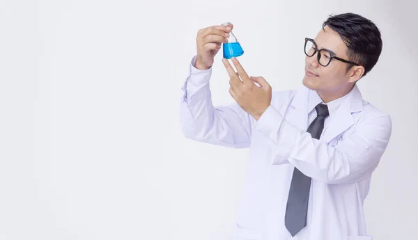 Jovem Cientista Laboratório Química — Fotografia de Stock