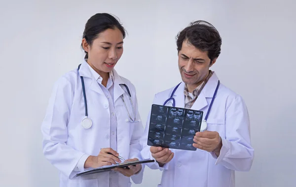 Doctors Holding Clipboard Prescription Concept Teamwork — Stock Photo, Image