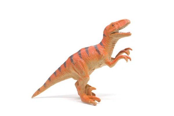 Beyaz Arka Plan Üzerinde Izole Plastik Velociraptor Oyuncak — Stok fotoğraf