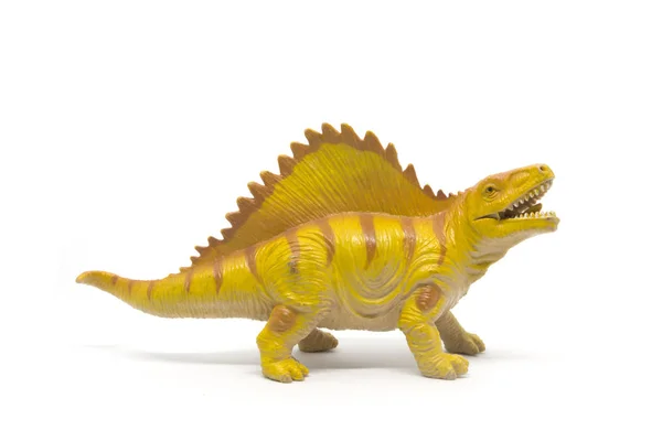 Beyaz Arka Planda Izole Edilmiş Plastik Dinozor Oyuncağı — Stok fotoğraf