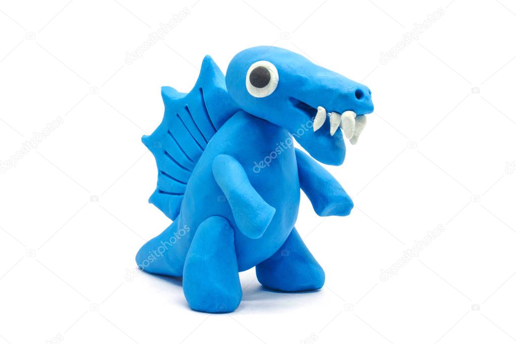 play doh Spinosaurus on white background