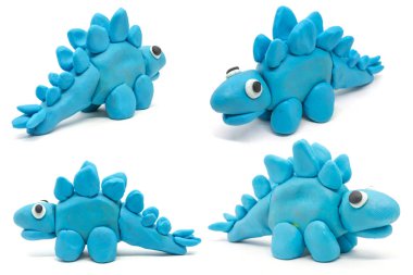 Beyaz arkaplanda hamur Stegosaurus oyna