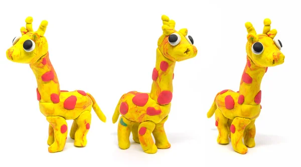 Play Doh Giraffe Auf Weißem Hintergrund — Stockfoto