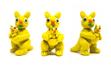 Beyaz arka planda hamur kanguru oyna