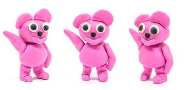 Beyaz arka planda hamur Bear oyna