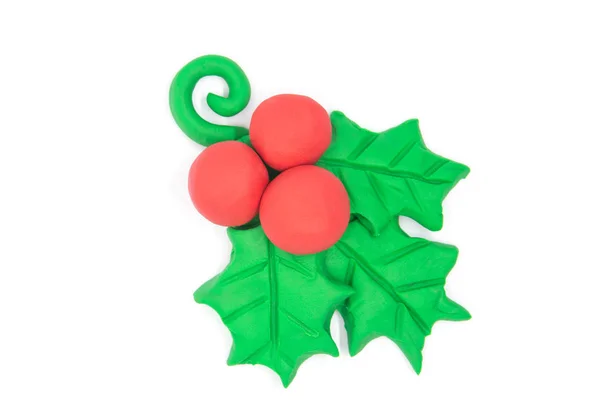 Spielen Teig Blume Weihnachten auf weißem Hintergrund — Stockfoto