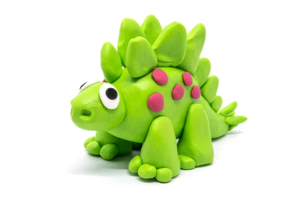 Play Dough Stegosaurus White Background — Stock Photo, Image