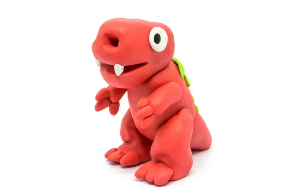 Play Dough Tyrannosaurus White Background — Stock Photo, Image