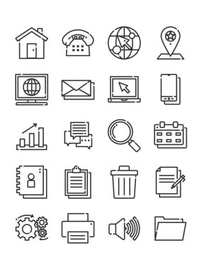 Basit bir web vektör simgesi kümesi. Çizim ve web tasarımı için izole edilmiş. Düzenlenebilir Vuruş. 64x64 Piksel Mükemmel