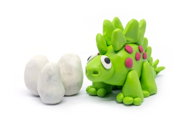Play Dough Stegosaurus White Background — Stock Photo, Image