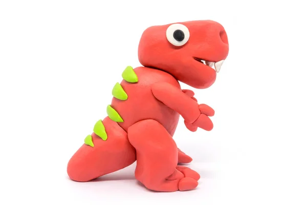 Play Dough Tyrannosaurus White Background — Stock Photo, Image