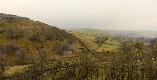 Yorkshire Dales Widok Góry Wiejska Wieś — Zdjęcie stockowe