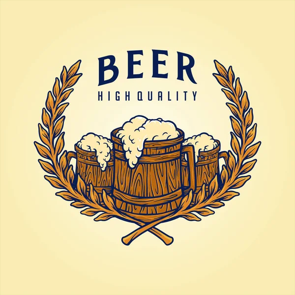 Emblema Logotipo Artesanato Cerveja Qualidade — Vetor de Stock