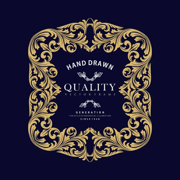 Gold Ornamury Luxury Frame Vector Your Label Bussines Advertising — 스톡 벡터