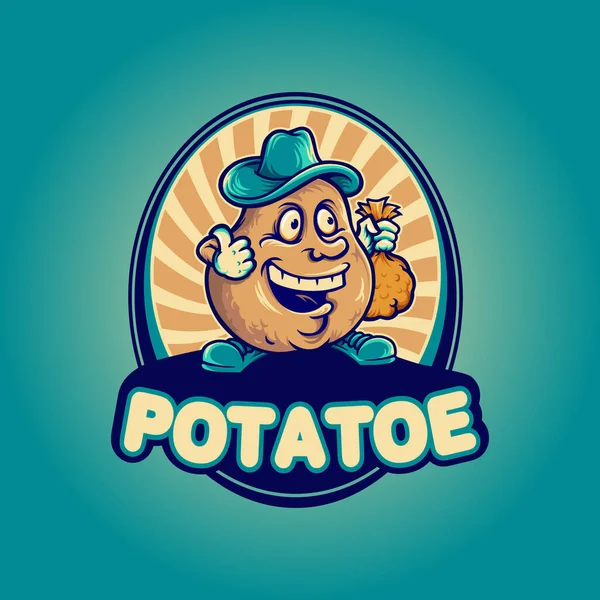 あなたのアイコンのためのPotatoeロゴビジネスマスコット — ストックベクタ