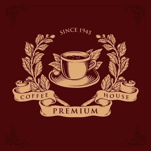 Logo Coffee Shop Premium Vector Badge Ilustrações Decoração Restaurante —  Vetores de Stock