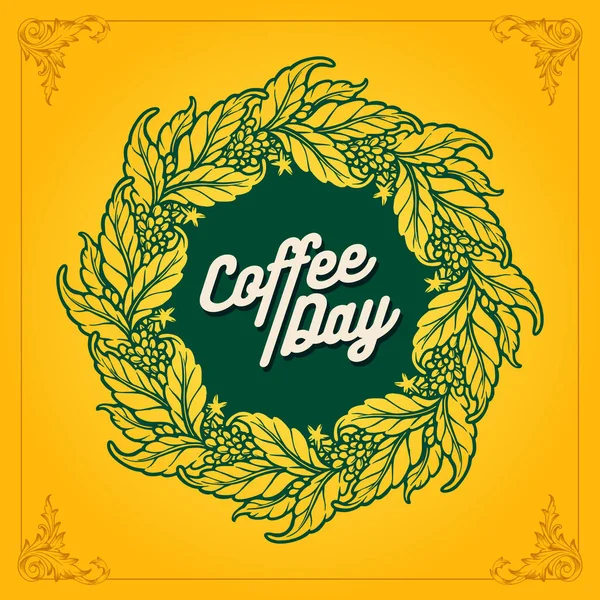 Café Dia Premium Mandala Plantas Ilustrações Para Loja Logotipos Café —  Vetores de Stock