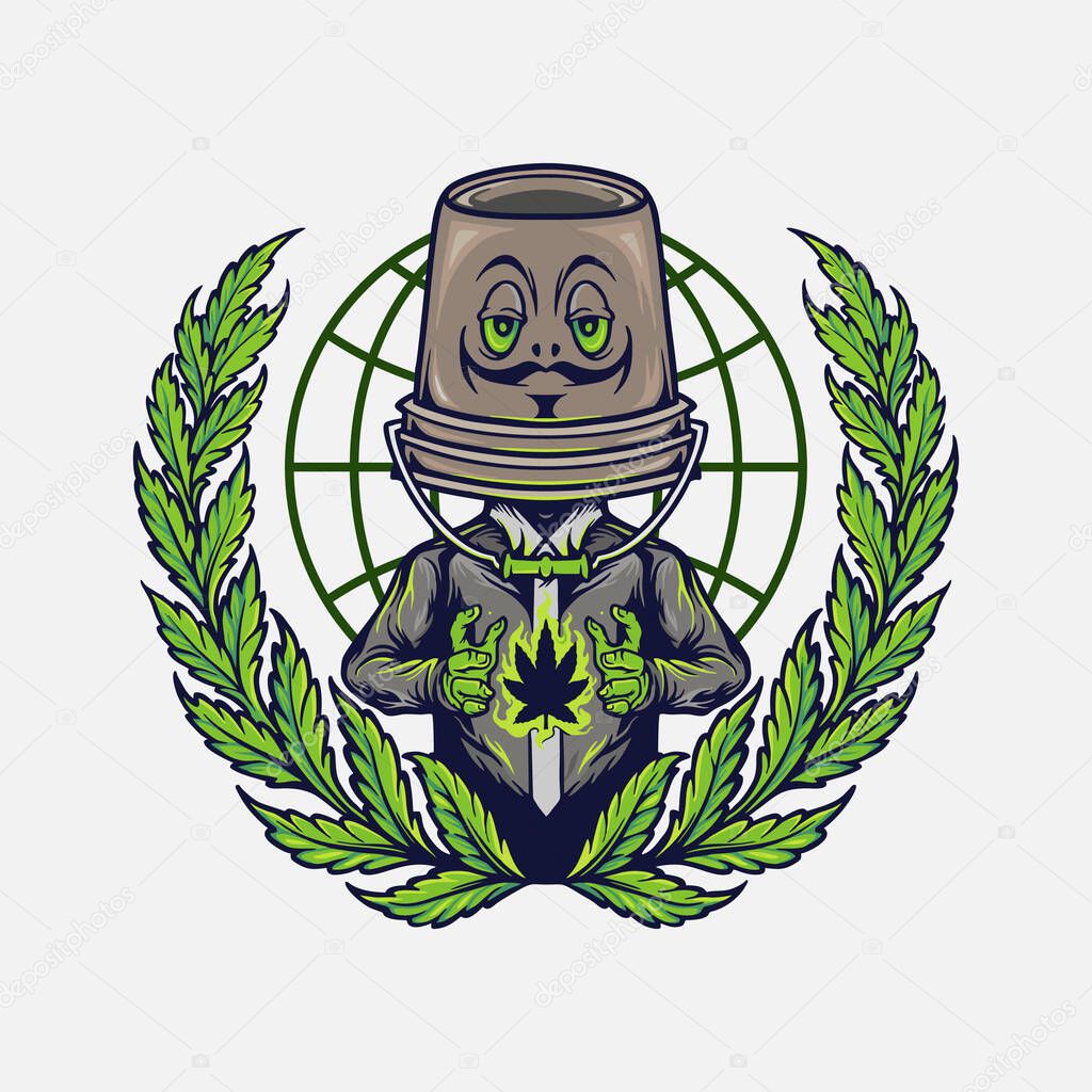 Cannabis Mascot Logo Weed Design Illustrations for your clothing line merchandise