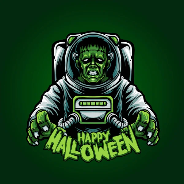 Astronaut Franky Happy Halloween Illustraties Voor Kleding Lijn Merchandise Merk — Stockfoto