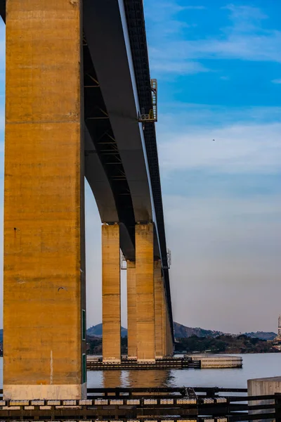 Мост Президента Коста Сильва Известный Мост Рио Нитерой Является Самым — стоковое фото