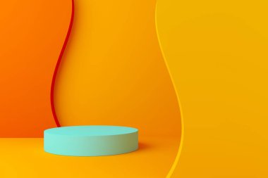 Soyut arkaplan, sahne geometrisi şekilli podyumu ürün gösterimi için düzenleyin. 3B görüntüleme