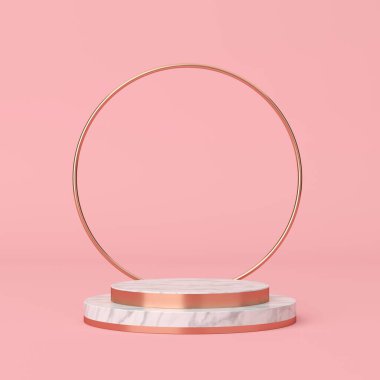 Soyut arkaplan, sahne geometrisi şekilli podyumu ürün gösterimi için düzenleyin. 3B görüntüleme