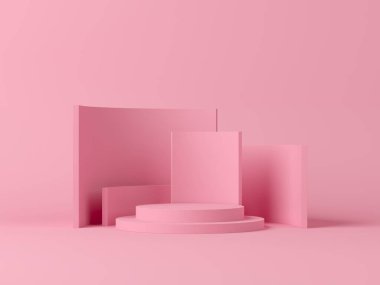 Soyut arkaplan, sahne geometrisi şekilli podyumu ürün gösterimi için düzenleyin. 3B görüntüleme