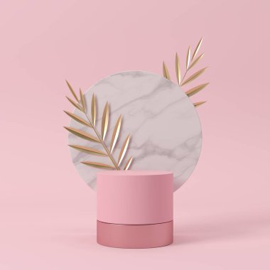 Soyut arkaplan, sahne geometrisi şekilli podyumu ürün gösterimi için düzenleyin. 3B görüntüleme