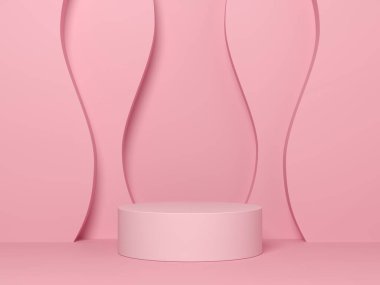 Soyut arkaplan, sahne geometrisi şekilli podyumu ürün gösterimi için düzenleyin. 3B görüntüleme