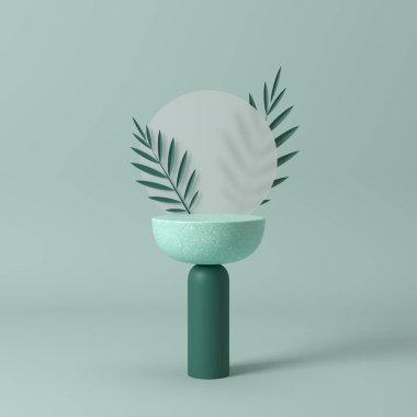 Soyut arkaplan, sahne geometrisi şekilli podyumu ürün gösterimi için düzenleyin. 3B görüntüleme