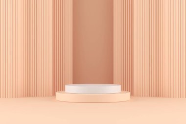 Soyut arkaplan, sahne geometrisi şekilli podyumu ürün gösterimi için düzenleyin. 3B görüntüleme