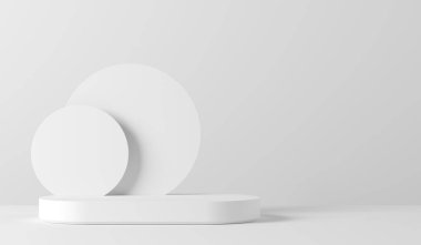 Soyut arkaplan, sahne geometrisi şekilli podyumu ürün gösterimi için düzenleyin. 3B görüntüleme