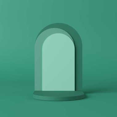 Soyut arkaplan, sahne geometrisi şekilli podyumu ürün gösterimi için düzenleyin. 3B görüntüleme