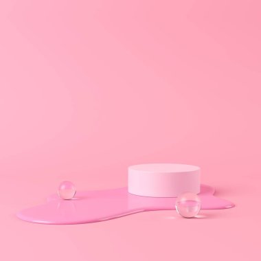 Soyut arkaplan, sahne geometrisi şekilli podyumu ürün gösterimi için düzenleyin. 3B görüntüleme