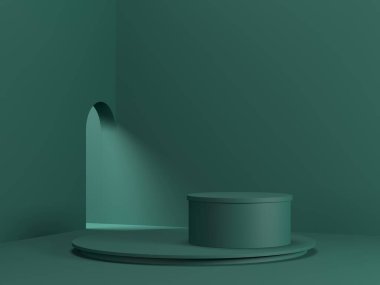 Soyut arkaplan, sahne geometrisi şekilli podyumu ürün gösterimi için düzenleyin. 3B görüntüleme