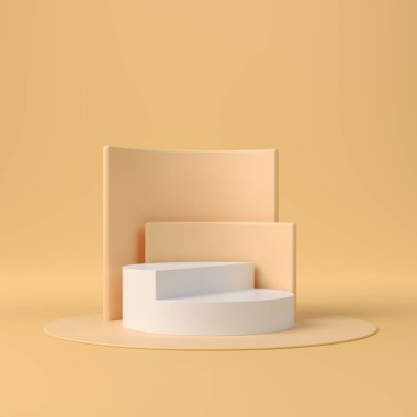 Soyut arkaplan, sahne geometrisi şekilli podyumu ürün gösterimi için düzenleyin. 3B görüntüleme