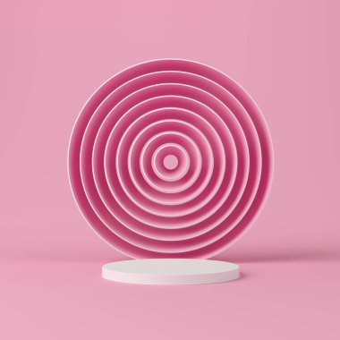 Soyut arkaplan, sahne geometrisi şekilli podyumu ürün gösterimi için düzenleyin. 3B görüntüleme