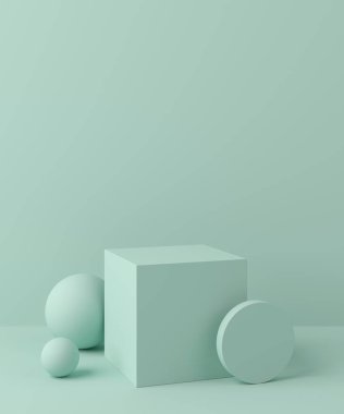 Soyut arkaplan, sahne geometrisi şekilli podyumu ürün gösterimi için düzenleyin. 3B görüntüleme