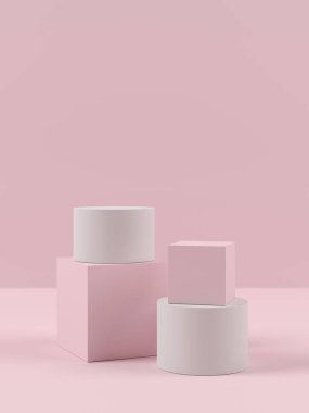 Minimum arkaplan, ürün gösterimi için podyum geometri şekilli sahneyi oluşturun. 3B görüntüleme