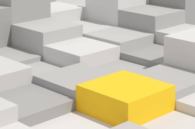 Minimum arkaplan, ürün gösterimi için podyum geometri şekilli sahneyi oluşturun. 3B görüntüleme