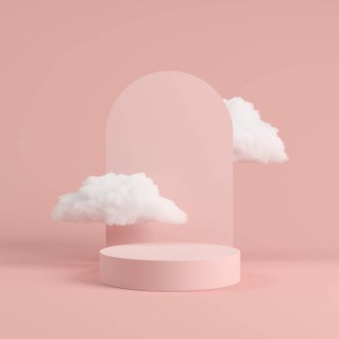 Minimum arkaplan, ürün gösterimi için podyum geometri şekilli sahneyi oluşturun. 3B görüntüleme